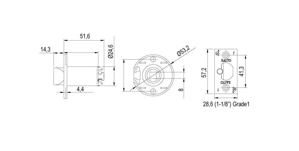 XS4 Cartridge Cylindrical Latch