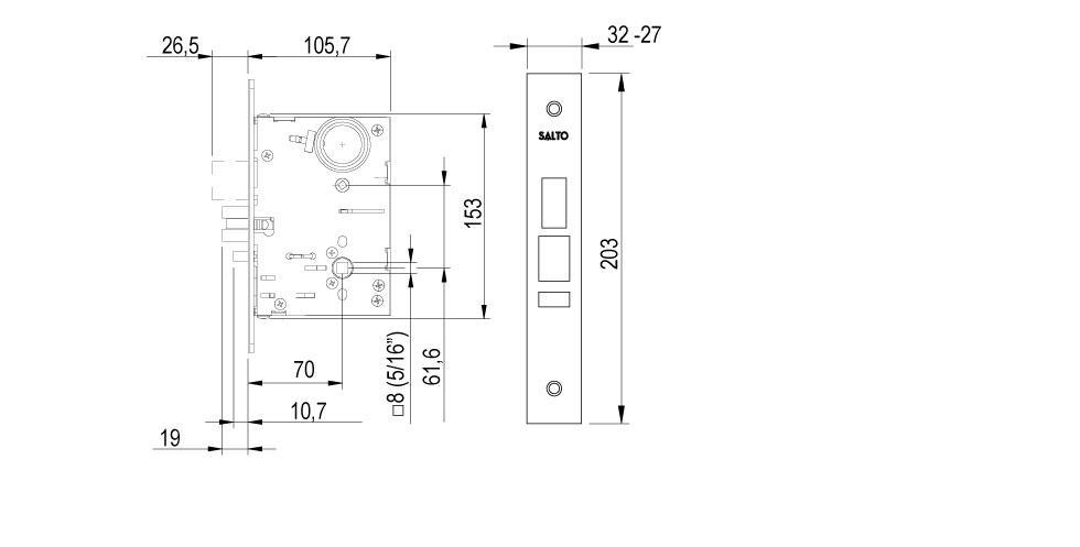 XS4 LA1T - ANSI Automatic Mortise Lock