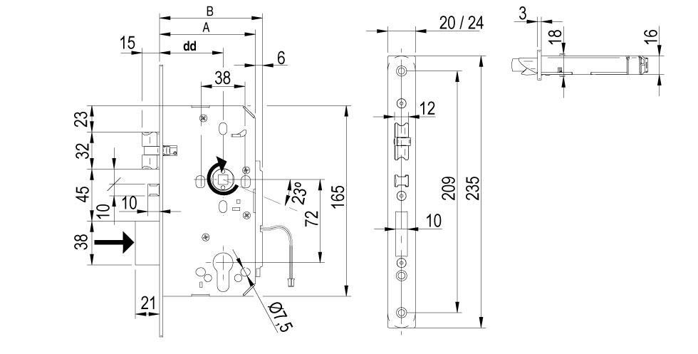 XS4 LE7S - European Mortise Lock