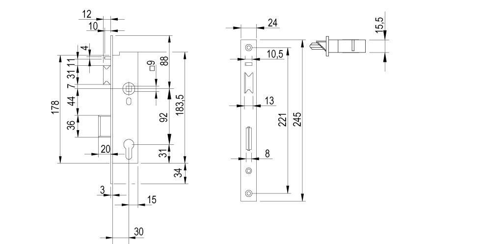 XS4 LE9W - European Mortise Lock