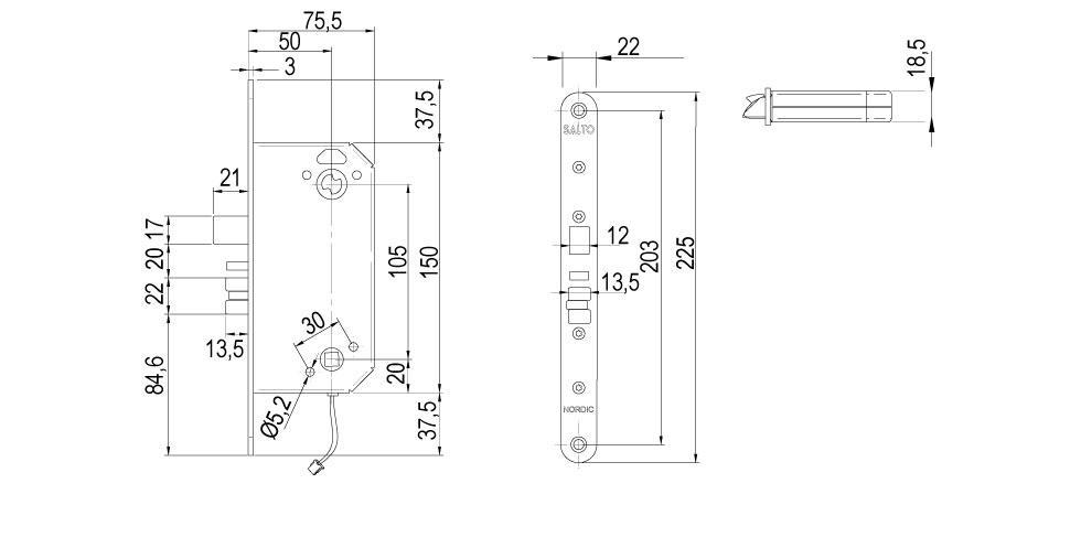 XS4 LS5N - Scandinavian Mortise Lock